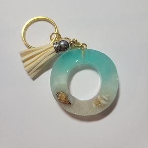 Initial O beach themed key chain.